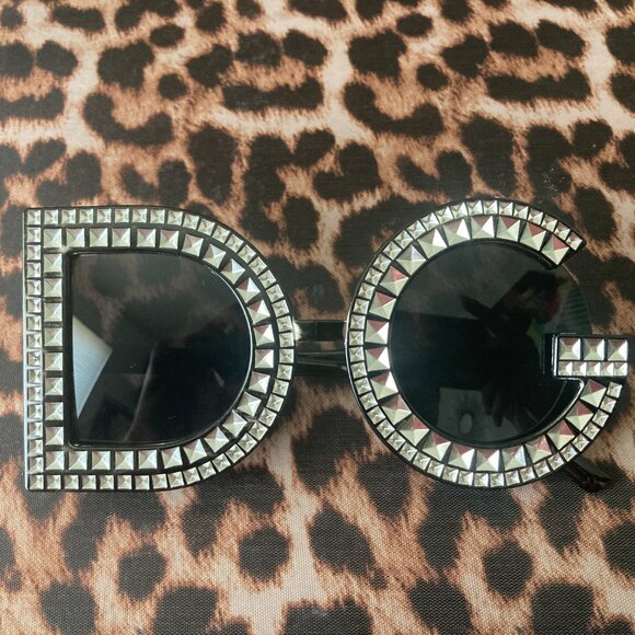 LAST PAIR! D & G Designer Style Sunglasses Black Silver Accessory Fashion Trendy main image 8